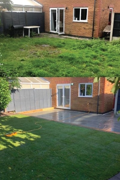 Grass Garden Before and After