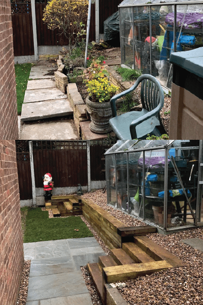 Greenhouse Wall Before and After